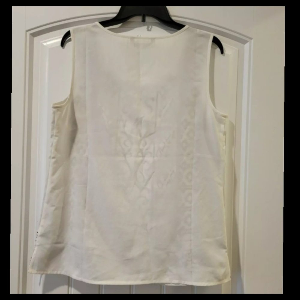 Soft Surroundings white & black embroidered pullover cotton top S - Picture 4 of 9